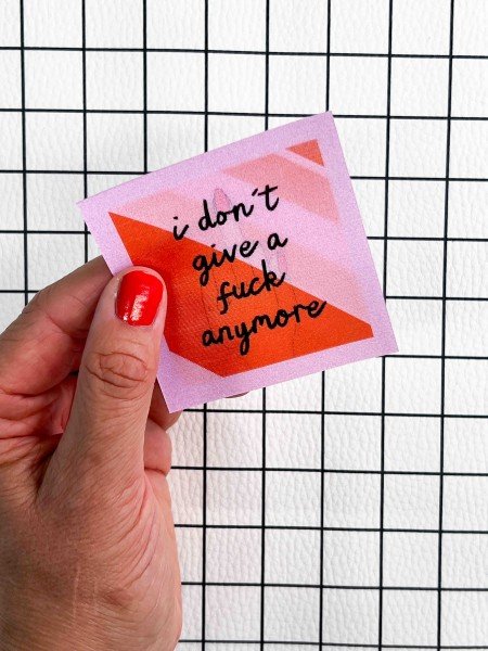 Flippatch - das aufnähbare Wackelbild-Patch - I DON'T GIVE A FUCK ANYMORE